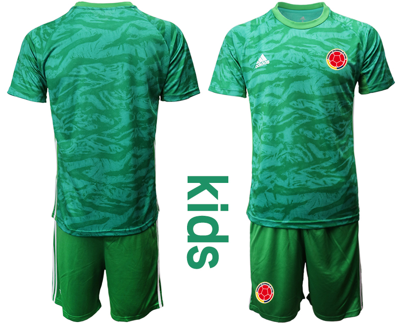 Youth 2020-2021 Season National team Colombia goalkeeper green Soccer Jersey